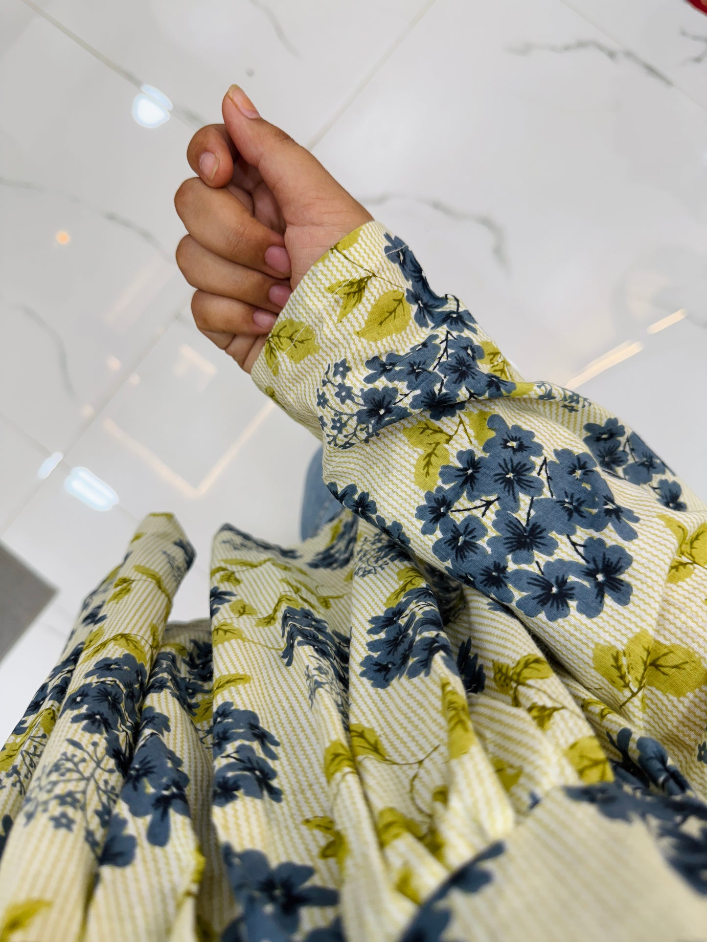 Cream Floral Peplum Top