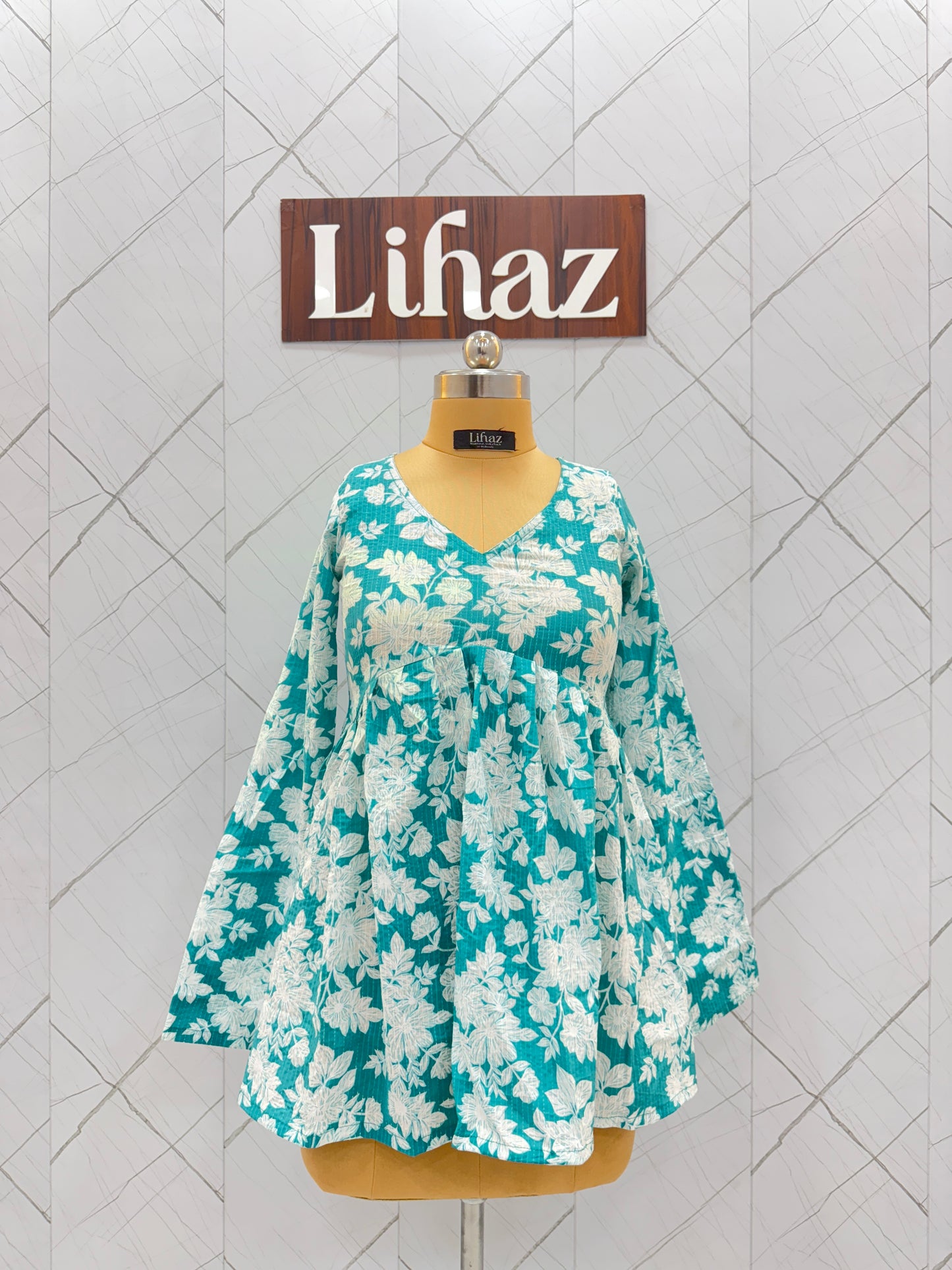 Turquoise Blue Peplum Top
