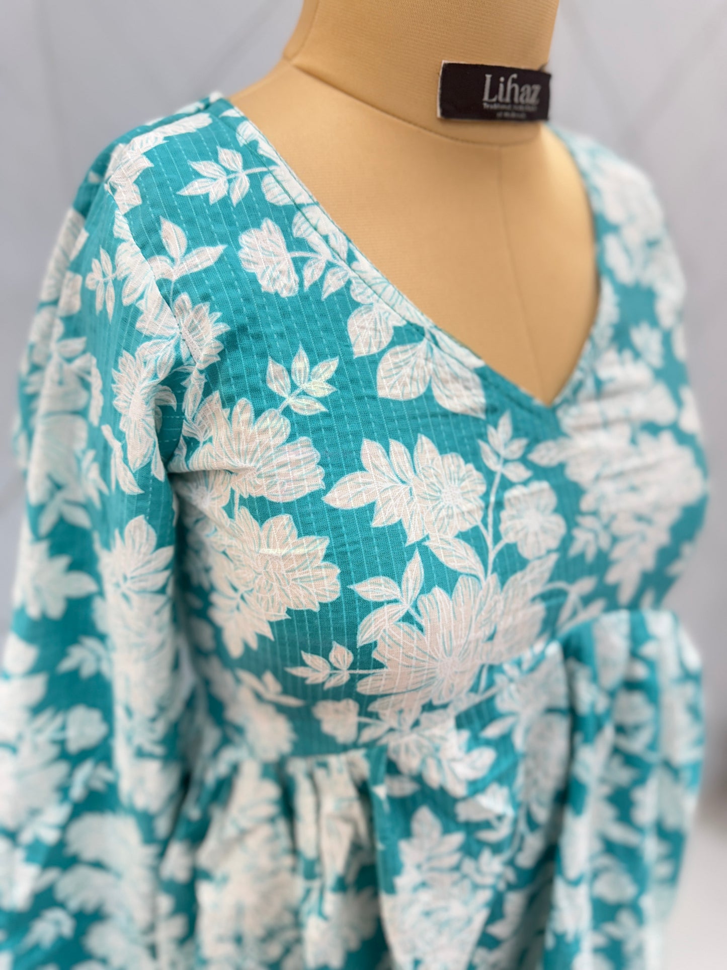 Turquoise Blue Peplum Top