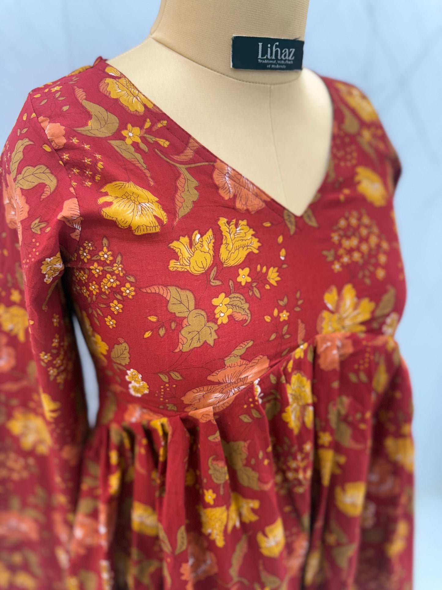 Floral Red Peplum Top