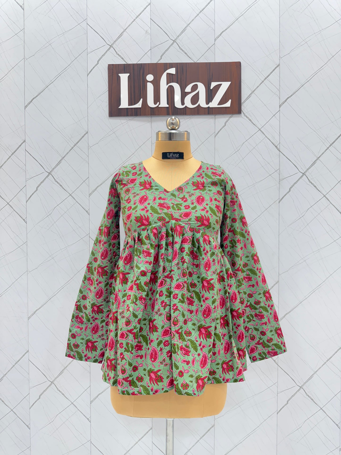 Pastel Green Peplum Top