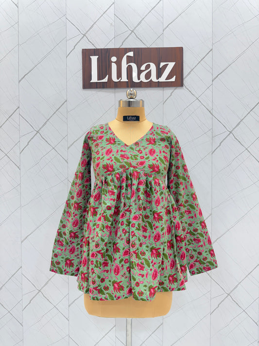 Pastel Green Peplum Top