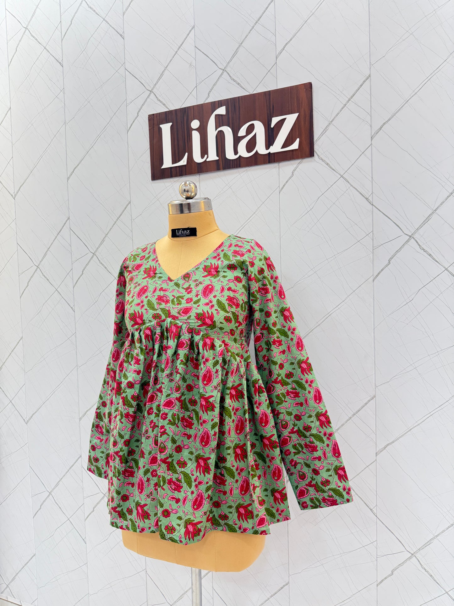 Pastel Green Peplum Top