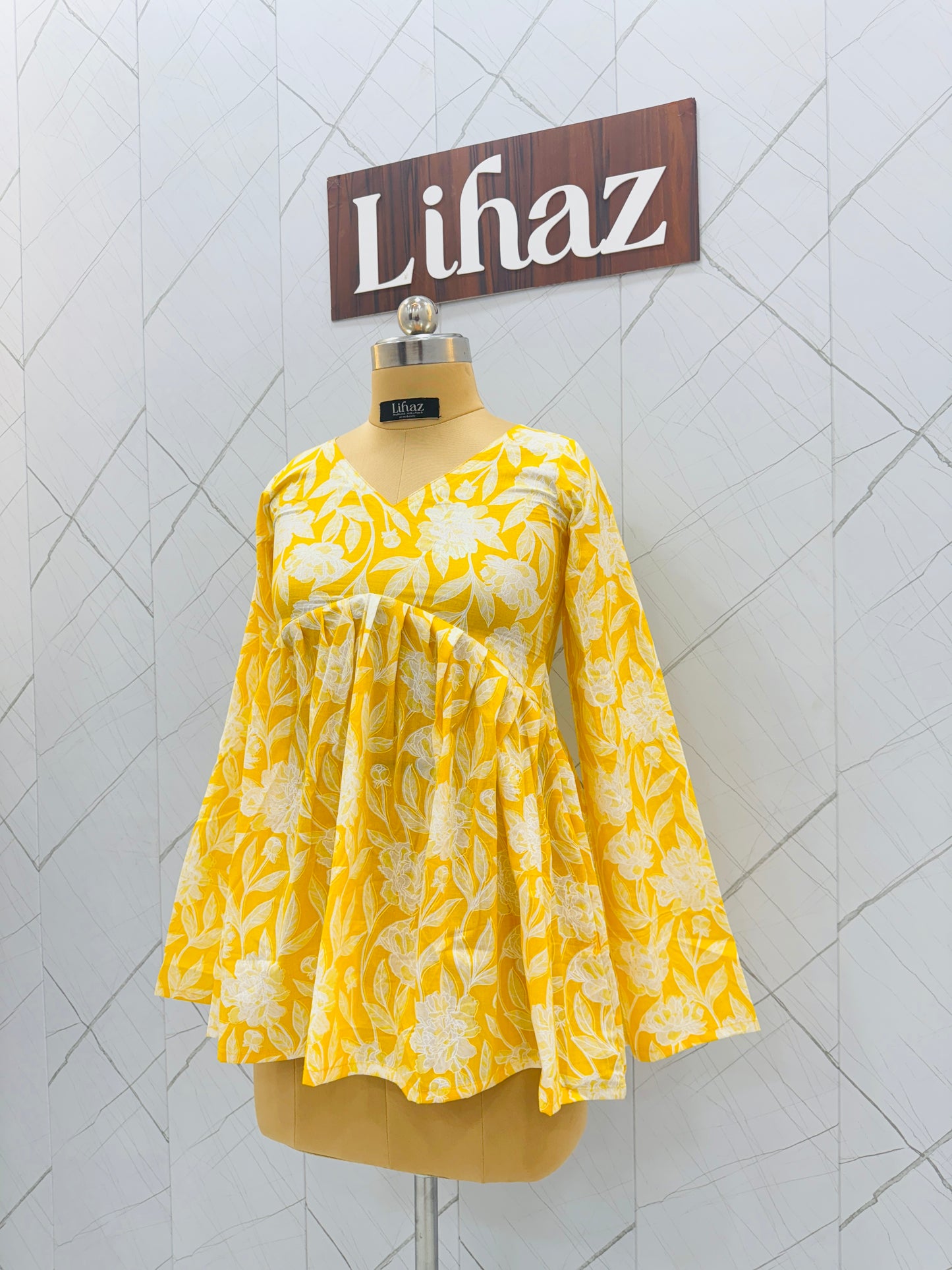 Lemon Yellow Peplum Top