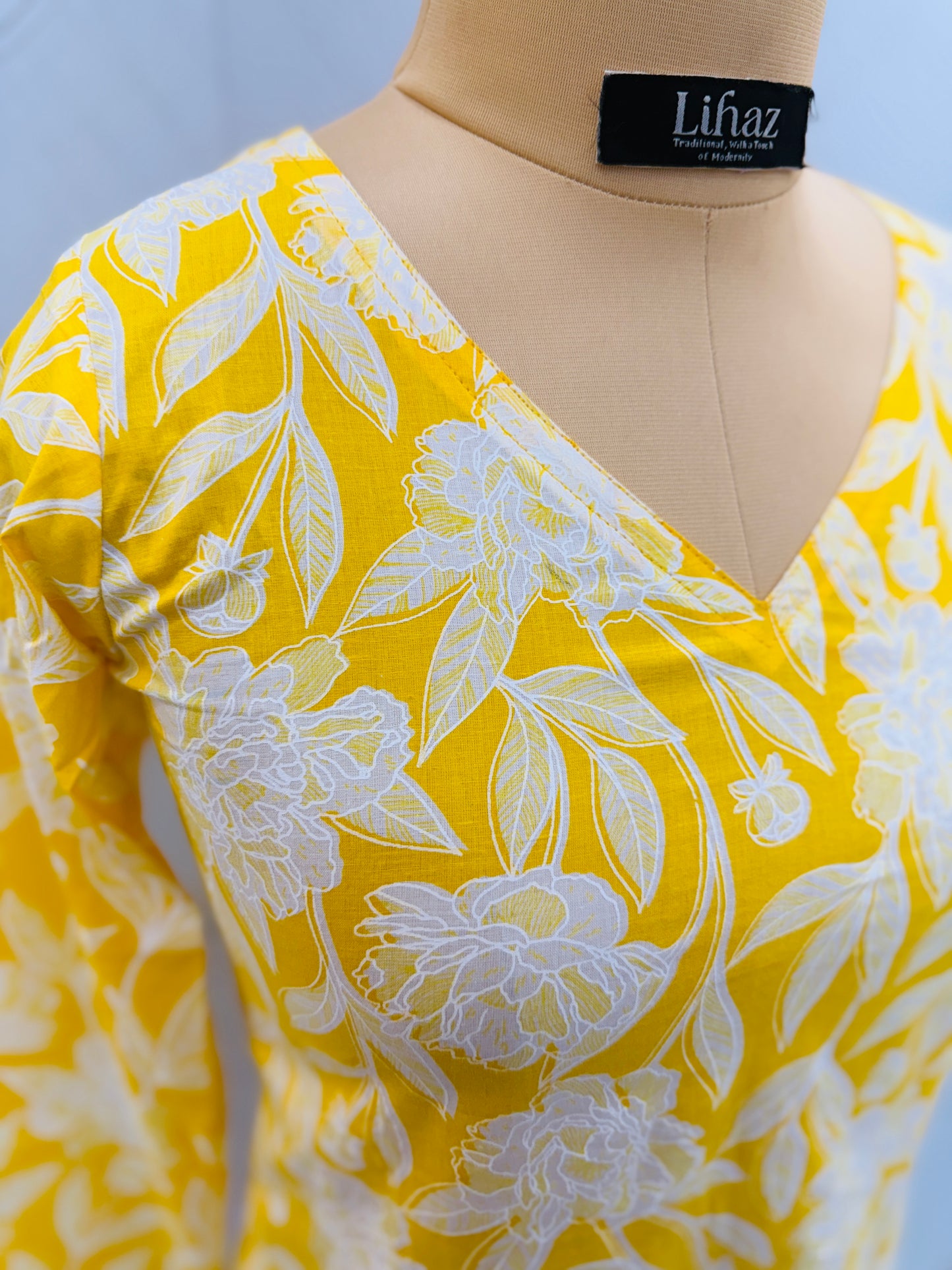 Lemon Yellow Straight Full Sleeve Kurti
