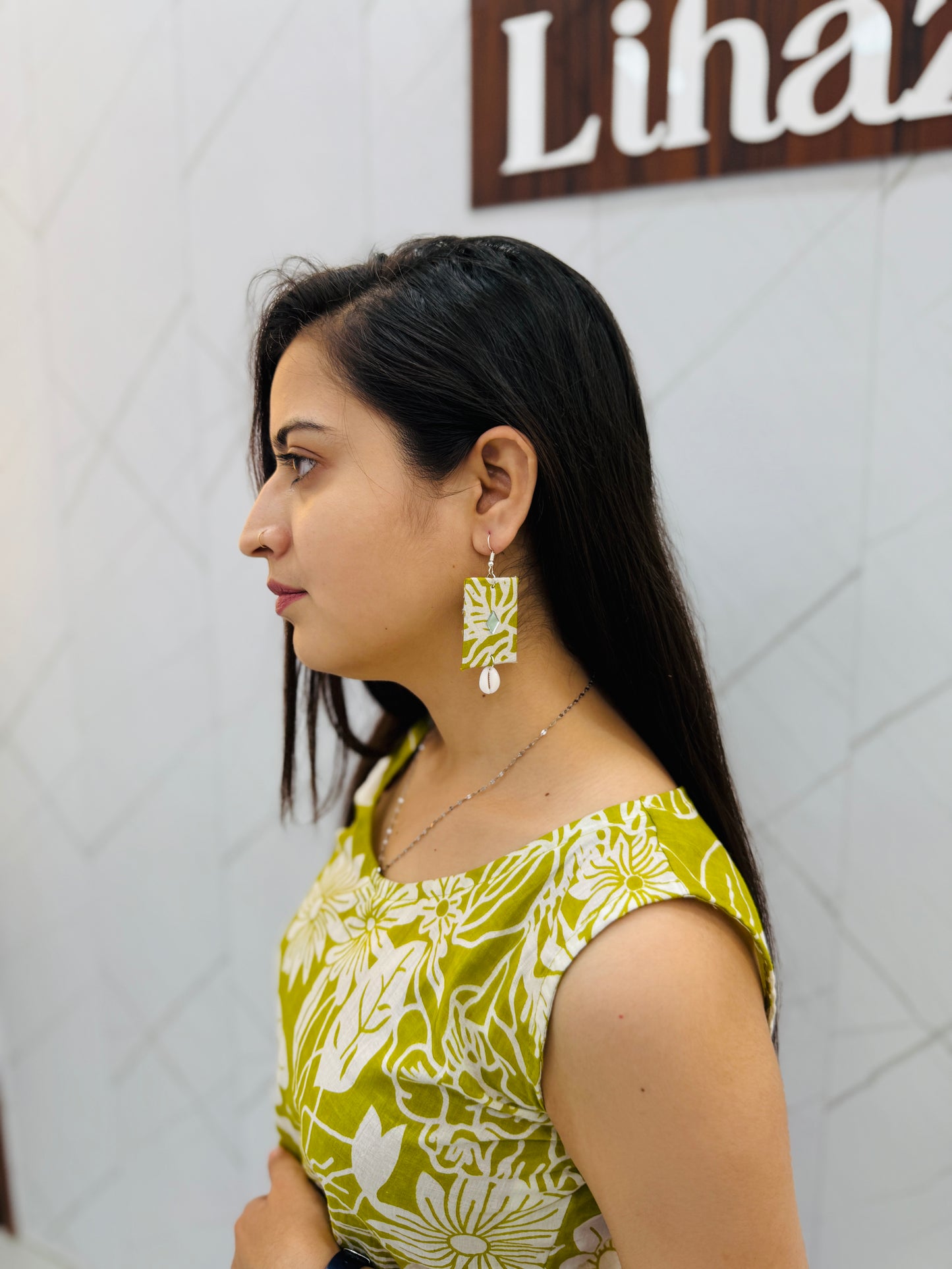 Floral Olive Sleeveless Kurti