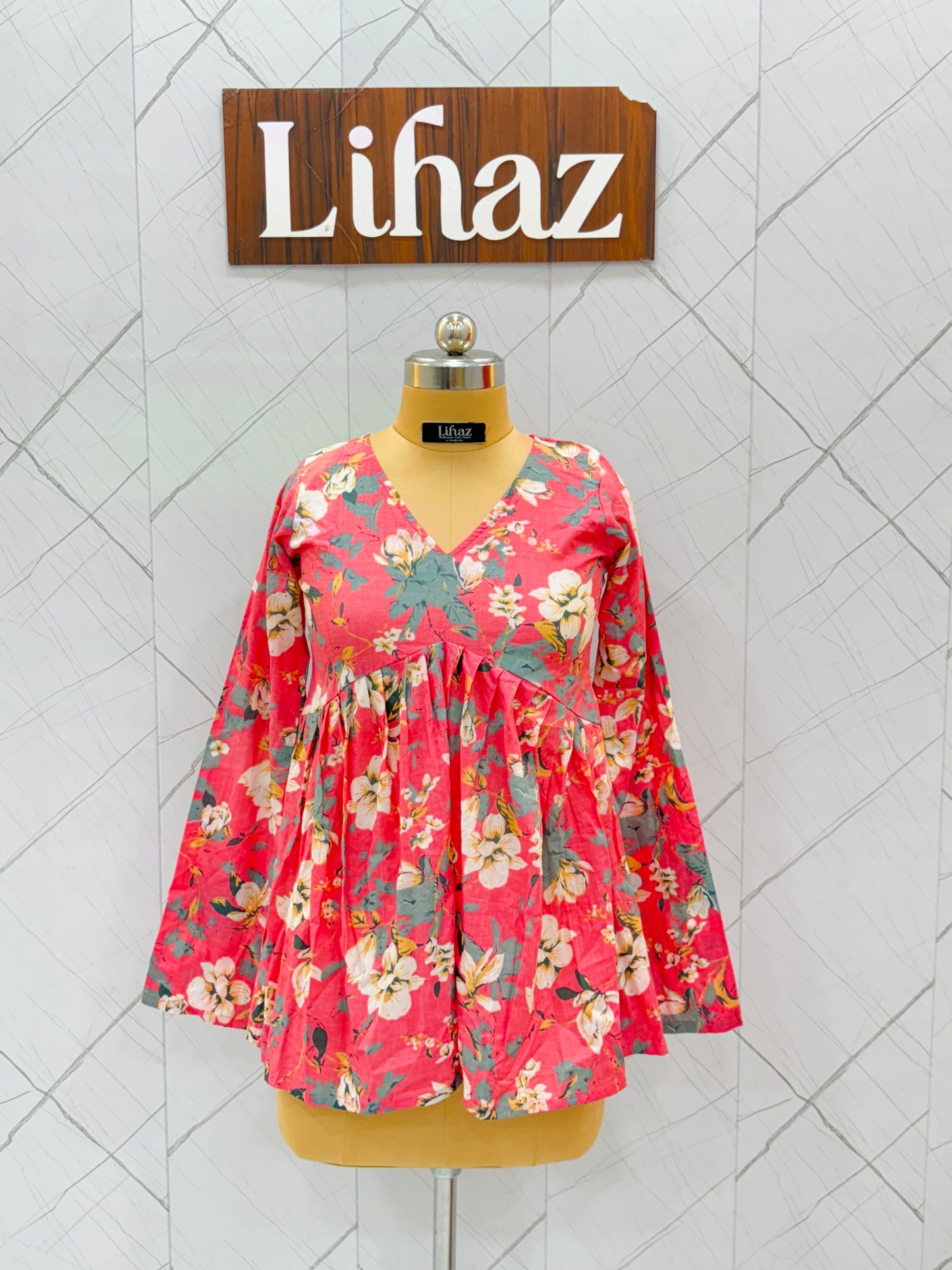 Floral Pink Peplum Top