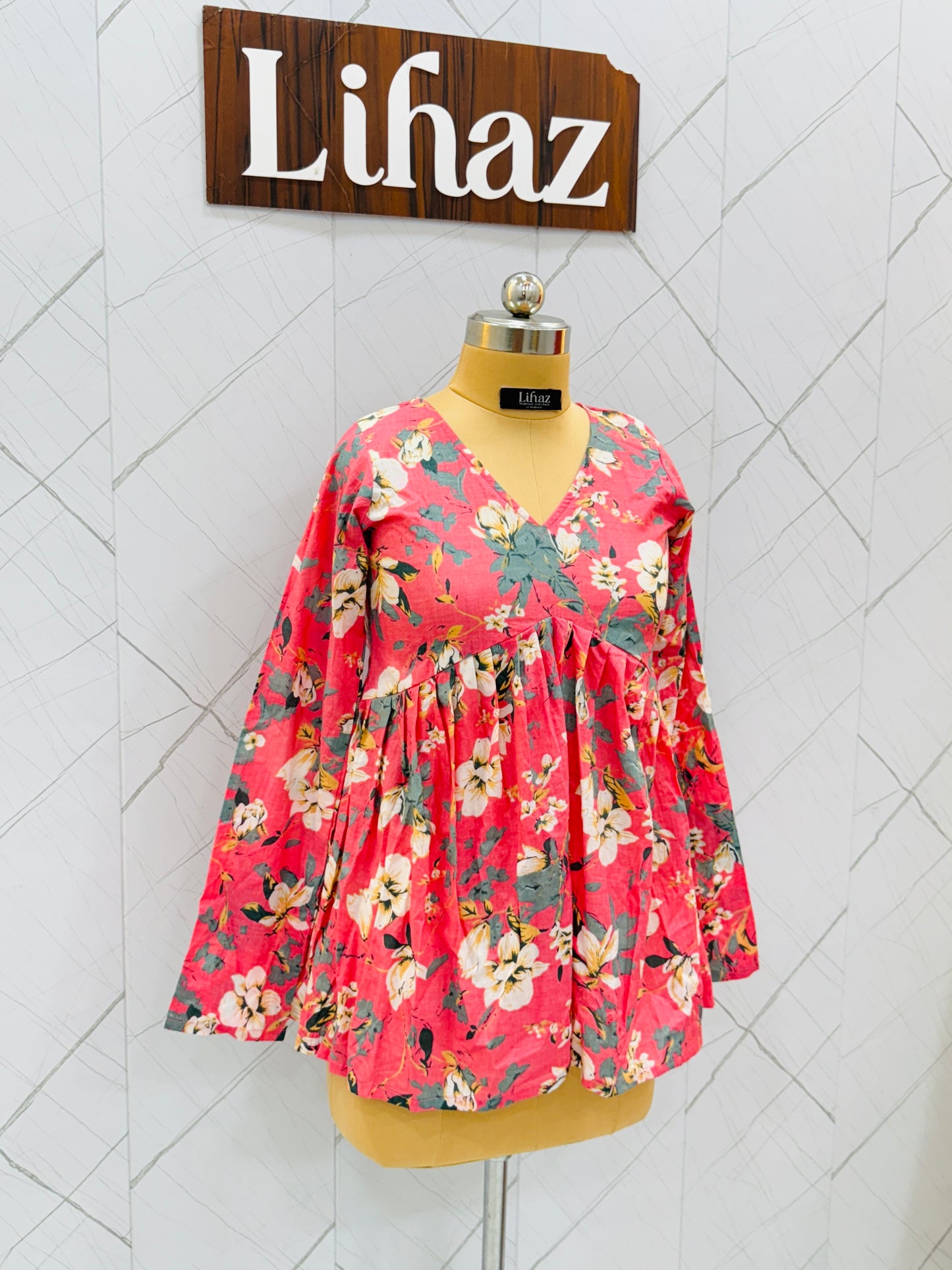 Floral Pink Peplum Top