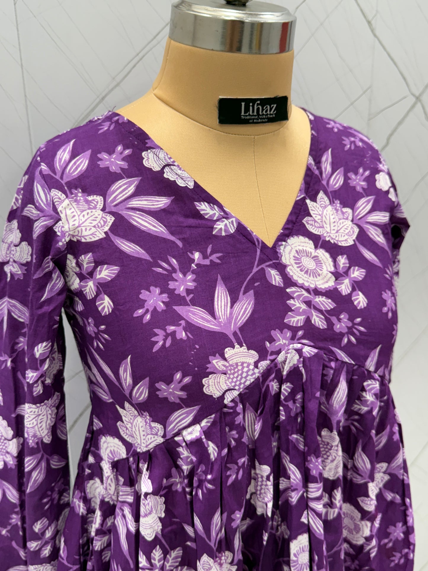 Purple Floral Peplum Top