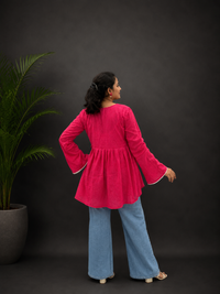 Bright Pink Peplum Top