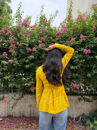 Yellow crochet kurti