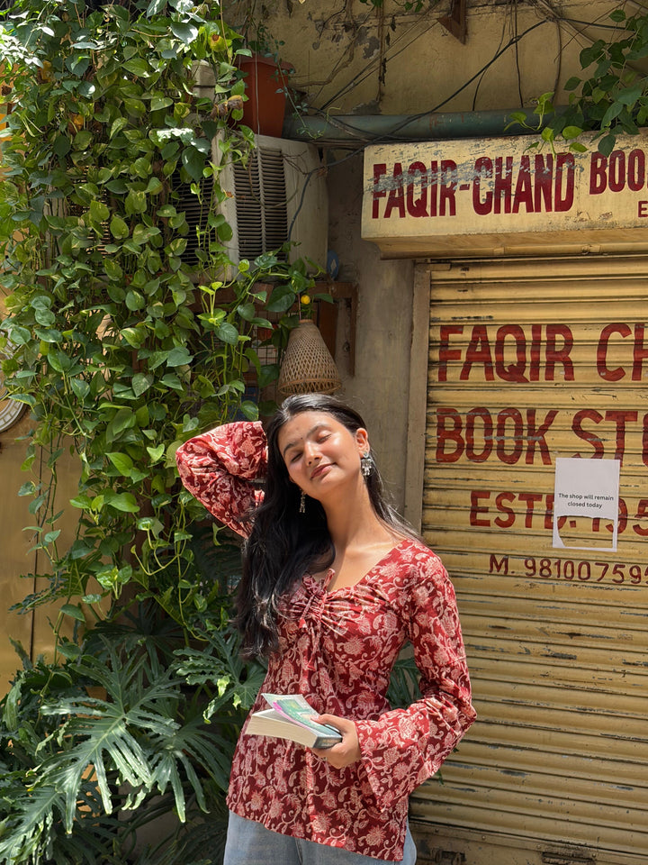 Maroon Crochet Kurti
