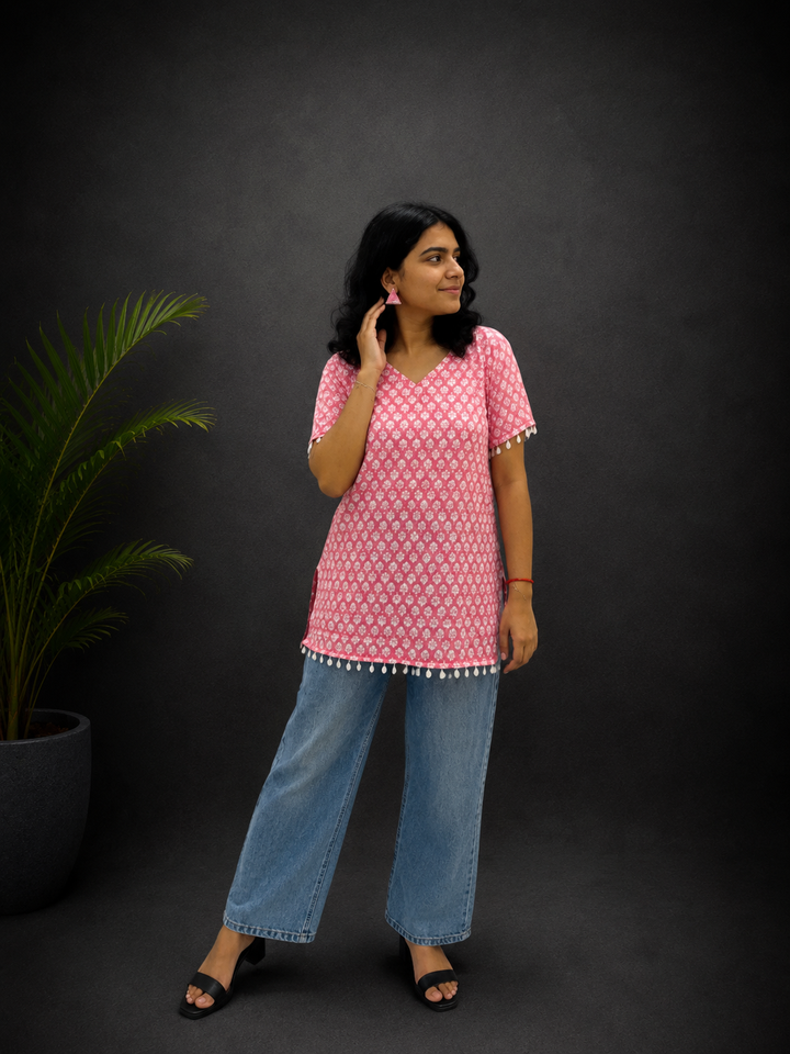Pink Short Kurti