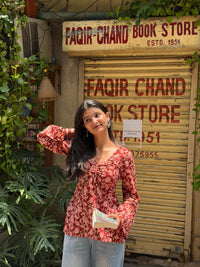 Maroon crochet kurti