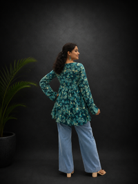 Teal Green Peplum Top