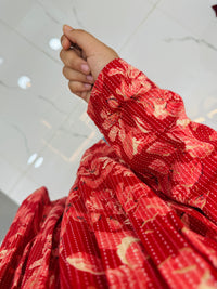 Tomato Red  Peplum Top