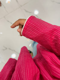 Bright Pink Peplum Top