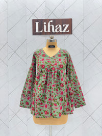 Pastel Green Peplum Top