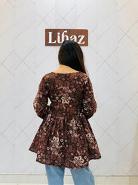 Brown Peplum Top