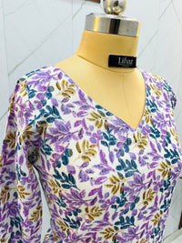 Lavender Straight Full Sleeve Top