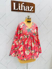 Floral Pink Peplum Top