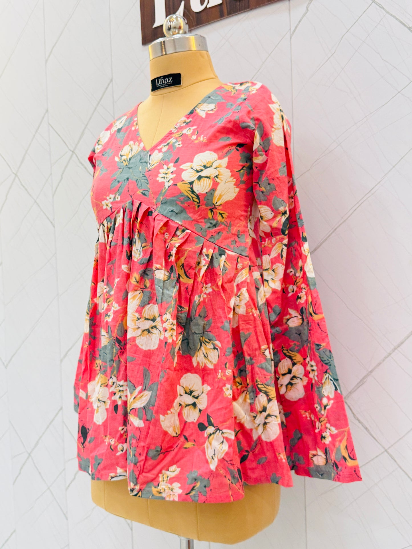Floral Pink Peplum Top
